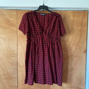 Disturbia Red and Black Plaid Mini Dress